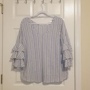 2 for $10 Forgotten Grace XL Triple Ruffle Sleeve Top Size XL NWOT
